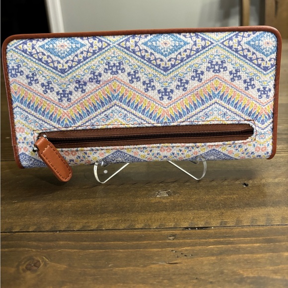 Colorful Patterned Wallet in Blue, Pink and Yellow - Picture 2 of 8